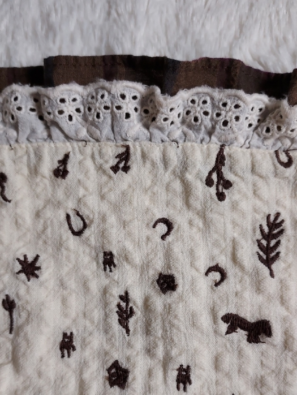 Urban Outfitters Kimchi Blue Cottagecore Grandmacore Coquette Western Top L - Picture 6 of 10